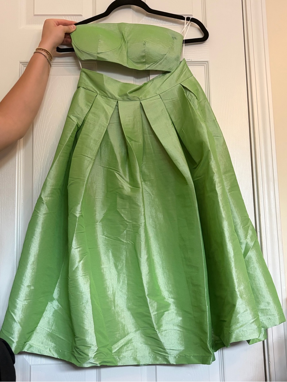 Strapless Two-Piece A-Line Dress in Light Green